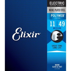 Elixir Strings 12100 Electric Guitar Strings Polyweb Medium - .011-.049