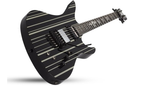 Schecter 1741 Electric Guitar Synyster Custom-S - Gloss Black With Silver Pin Stripes