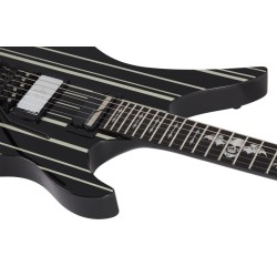 Schecter 1741 Electric Guitar Synyster Custom-S - Gloss Black With Silver Pin Stripes