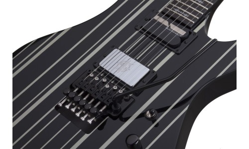 Schecter 1741 Electric Guitar Synyster Custom-S - Gloss Black With Silver Pin Stripes