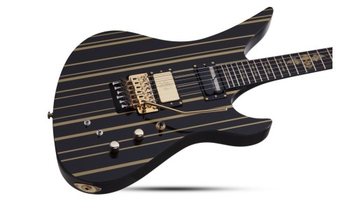 Schecter 1742 Electric Guitar Synyster Custom-S - Gloss Black With Gold Stripes