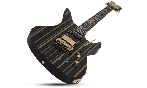 Schecter 1742 Electric Guitar Synyster Custom-S - Gloss Black With Gold Stripes