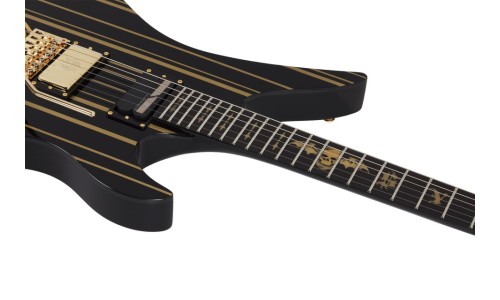 Schecter 1742 Electric Guitar Synyster Custom-S - Gloss Black With Gold Stripes