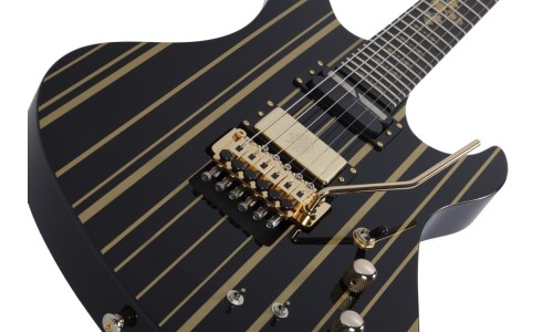 Schecter 1742 Electric Guitar Synyster Custom-S - Gloss Black With Gold Stripes