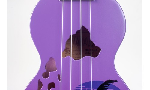 Mahalo MD1HAPPB Ukulele Soprano " Hawaii " Designer Series Purple Burst with Bag