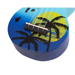 Mahalo MD1HABUB Ukulele Soprano " Hawaii " Designer Series Blue Burst with Bag